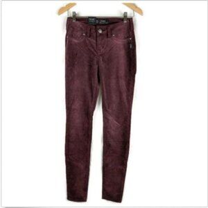 Silver Suki Corduroy Jegging Super Skinny Pants Womens 25‎ x 31 Wine Purple New